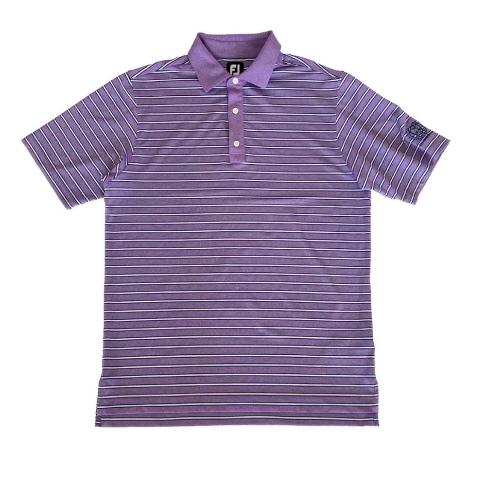 FootJoy FJ Golf Polo Shirt Men's M Striped Purple Hacienda GC